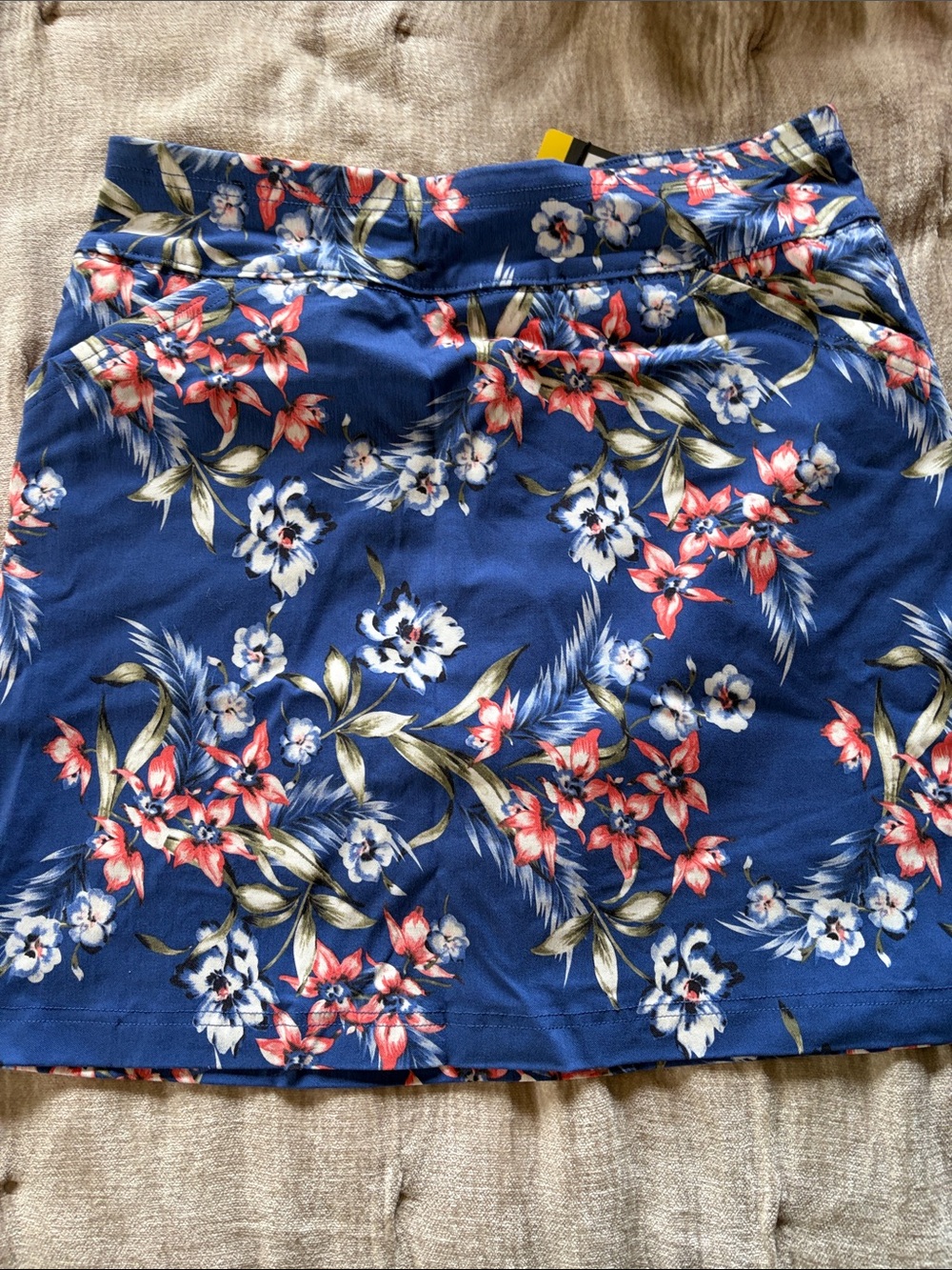 Mario Serrani Blue Floral Women’s Skort with Pink and White Blooms